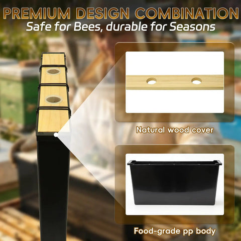2 Pack 3.5L Bee Hive Deep Frame Feeder for Beekeeping Honey Sugar Water Feeding with cedar cover and food-grade container