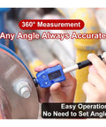 User operating a Heavy Duty Digital Leeb Hardness Tester Pen Style Portable Metal Hardness Meter For Carbon Steel at an angle.