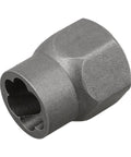 Beefy Half Inch Bolt Extractor Socket Set For Stripped Bolts CR MO Steel single socket angled view