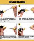 HVAC Vacuum Rated Valve Core Remover And Installer Tool Set with brass fittings, used for refrigeration valve core installation