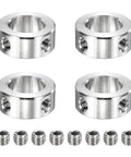 4 Pack Stainless Steel Shaft Collar Set, 17mm Inner Diameter, 28mm Outer Diameter, 12mm Thickness, Dual Hole Bore Locks