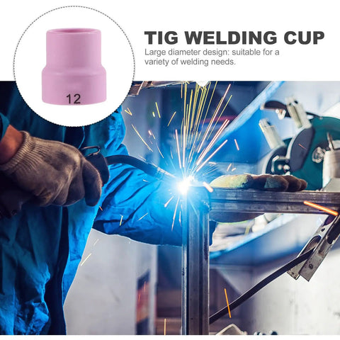 Top Pick Pink Ceramic Tig Torch Cups Two Pack With Heat Resistant Gas Lens For Smooth Welding And Easy Clean Up On Any Job, large diameter design.
