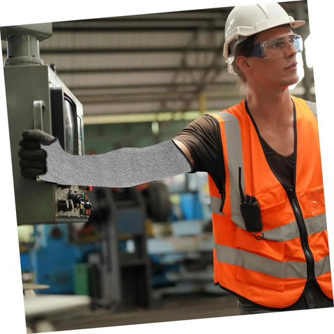 Two Pack Cut Resistant Arm Sleeves Slash Proof Forearm Guards For Welding And Yard Work Heavy Duty Anti Scrap Cover For Mechanics And Butchery Durable PE Material Gives Legit Protection While Handling Sharp Tools Through Heavy Use