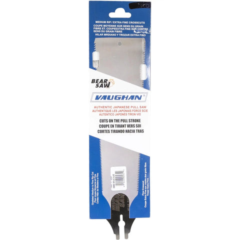 Bear Saw Replacement Blade 10 Inch Japanese Double Edged Pull Saw For Flush Cuts Smoothly Trim Dowels Tenons And Wood Plugs Pro Grade 250RBD VN56932 For Fine Finish in retail packaging