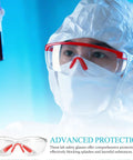 Badass Silicone Safety Glasses For Construction Work, shatterproof polycarbonate lenses on a worker in protective gear.