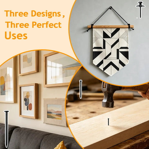 Real Deal Picture Hanging Nails Assortment Kit 340 Pcs Galvanized Steel Nails For Wall Art Home Decor And Diy Work With Common Finishing And Double Headed Picks That Lock Down Like A Pro