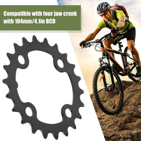 Two Pack 22 Tooth Bicycle Chainring For 104 BCD Cranks 64mm 8 9 10 Speed Replacement Carbon Steel With Four Sprocket Bolts