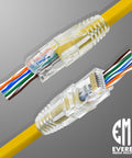 RJ45 Cat6 Pass Through Connectors and Strain Relief Boots Pack of 100 EZ to Crimp Modular Plugs for Solid or Stranded UTP Network Cable Male Ethernet Connector End