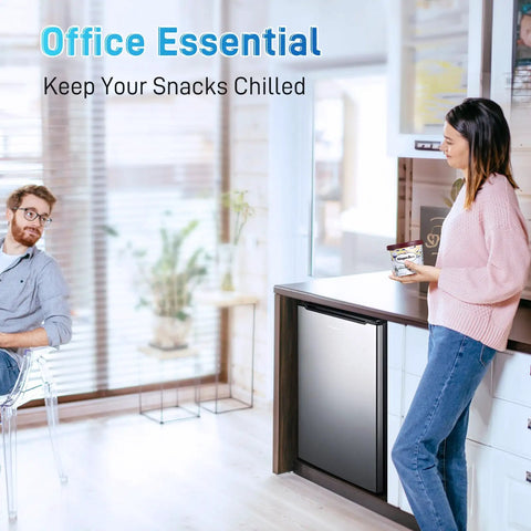 Slick 3 Cu Ft Mini Upright Freezer Boasts Three Smooth Pull Down Drawers And Adjustable Thermostat For Rapid Cooling Builds Zero Hassle In A Bright Silver Finish Ideal For Tiny Dorms Or Garages in office setting.