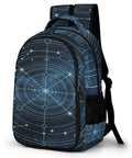 Lit Light Blue Celestial Star Chart Backpack For Everyday Use Unisex Large Capacity Daypack With Durable Polyester