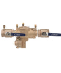 Pro Grade Lead Free Bronze Reduced Pressure Zone Assembly Featuring Slick Quarter Turn Shutoff Valves with inline serviceable design.