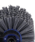 Close-up of wire drawing attachment from Grinder To Polisher Conversion Kit With Pro Grade M14 Handle and Burnishing Wheel.