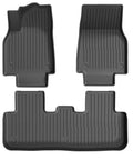 Custom Molded TPE Floor Mats For Tesla Model Y Juniper 2025 And Newer Custom Fit front and rear liners in three pieces.