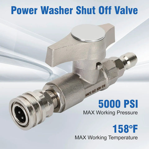 Beefy Three Eighths Inch Ball Valve For Pressure Washer Hose DN10 Fit High Pressure Up To Five Thousand PSI illustration