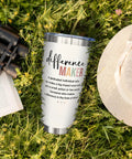 20 Oz Stainless Steel Tumbler Vacuum Insulated Daily Driver Cup For Women Leaders Boss Lady with motivational quote outdoors