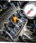 Heavy Duty T-Handle Draw Latch Kit on car engine with rubber T-handle visible for robust closure, easy install latch set