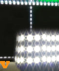 Display of Crazy Bright 24V White LED Module Light Kit with Z3030 Injection, showing illuminated grid effect with UL power supply.
