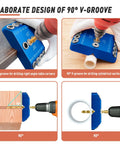 Angled Drill Guide Jig For Cable Railing And Deck Posts With 30 45 90 Degree Holes, All Metal Build, V-groove design in use