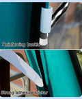 Three-Wheeled Electric Tricycle Cover With Transparent Rain Curtain For Outdoor Riding And Cargo Haul Weatherproof Shield With Reflective Strips For Safer Night Visibility Easy Fit On Electric Powered Trikes, reinforced buckle and adhesive strap close-up