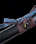 Two Tone Silk Ito Sageo Rope For Tsuka Wrapping For DIY Samurai Sword Handle Cord And Scabbard Decor Blue And Brown Synthetic Silk Cord 300 Cm