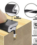 Non adhesive PU foam door frame kerf weather stripping seal installation in wood groove, showing resilience and durability