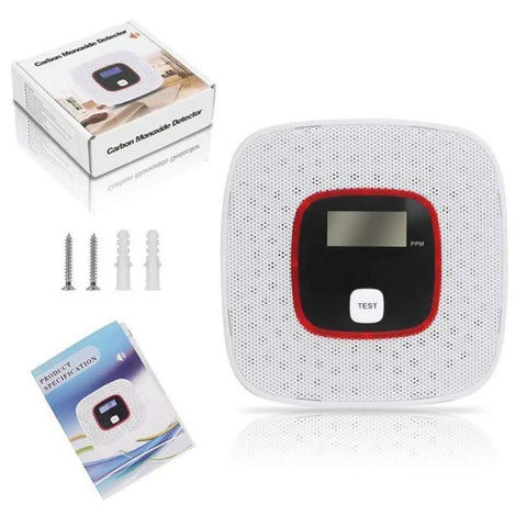 No Brainer CO Alarm With Digital LCD Display And Voice Warning Battery Powered Home Safety Detector 85 dB Siren Long Lasting
