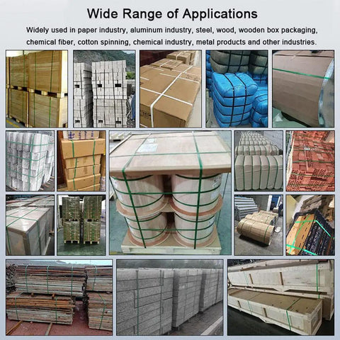 Heavy Duty Electric Strapping Machine With Automatic Tension, Welding And Cutting Functions For 9-16mm PP Pet Straps used on pallets and boxes.