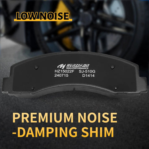 Ceramic Front Brake Pads Set For Ford Expedition 2010-2017, Ford F-150 2010-2017, Lincoln Navigator 2010-2017 shown with low noise shim