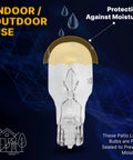 12 Volt 7 Watt T5 Landscape Light Bulbs Pack Of 10 Clear Wedge Base Low Voltage Outdoor Lighting with moisture protection