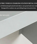 Universal EV Charger Cover With Wall Mount Hardshell Enclosure And Sloping Waterproof Canopy for tough as nails protection, showing galvanized steel construction and outdoor design.