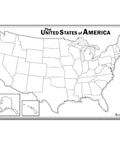 USA Map Dry Erase Laminated Poster 18x24 For Classrooms Big 50 States Map Wipe Clean Surface Classroom Essential For Geography Lessons
