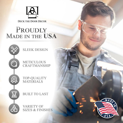 Craftsman working on Door Kick Plate With Magnetic Mount, Anodized Aluminum In Satin Nickel Finish, 8x34 Inches, showcasing USA-made quality