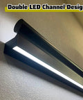 Transform Your Space With This Game Changing Indoor Aluminum Railing Kit Featuring Smart Motion Sensor Activated Led Lights And Heavily Reinforced 1.4 Millimeter Bars For Stairs Balconies Decks And Super Slick Home Upgrades - Close-up of double LED channel design.