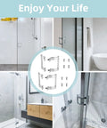 Heavy Duty Chrome Plated Shower Door Handle Replacement Set with mounting hardware, designed for smooth sliding and swinging glass doors.