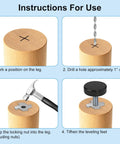 Instructions for installing Adjustable One Quarter Inch Thread Leveling Feet With T Nuts 12 Pack Screw In Furniture Levelers.