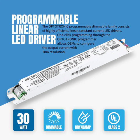 30W Dimmable LED Driver With Constant Current, 0-10V Dimmable, 120-277VAC Input, 10-55VDC Output For LED Lighting
