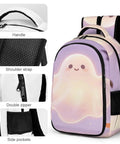 Dope Spooky Ghost Jack O Lantern Printed Unisex Backpack With Large Capacity And Durable Polyester, showing ghost design