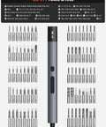 80-In-1 Mini Electric Precision Cordless Screwdriver With Five Torque Levels Up To 0.75 Nm And 500mAh Battery, shown with 80 bits.