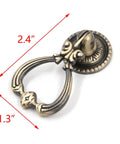 Front view of Set Of 4 Tear Drop Knob Pull Handles In Antique Bronze Finish, Zinc Alloy Cabinet Drawer Hardware, 1.3 X 2.4 Inches