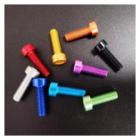 10 Pieces Aluminum DIN912 Cap Head Machine Screws Set In Orange With Hex Socket Drive M2 M2.5 M3 M4 M5 M6 Lightweight 6063 Alloy