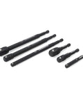 Six Piece One Quarter Inch Drive Hex Shank Impact Socket Extensions Set With One Quarter, Three Eighths And One Half Inch Drive Sizes