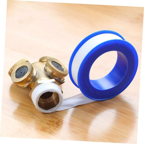PTFE Thread Seal Tape For Plumbing High Temp Durable Leak Sealant For Pipes Easy To Use At Home Or Industrial Jobs Ideal For Water Gas And Air Fittings 30 Count Pack For Quick Leak Fixes shown on brass fitting