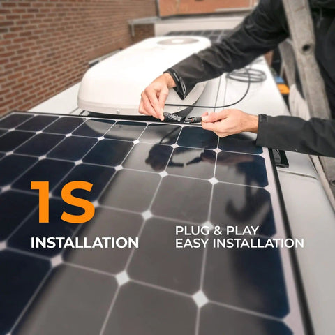 Beefy Solar Panel Y Branch Connector 2 To 1 Splitter Cable for easy parallel wiring installation on RV solar panels.