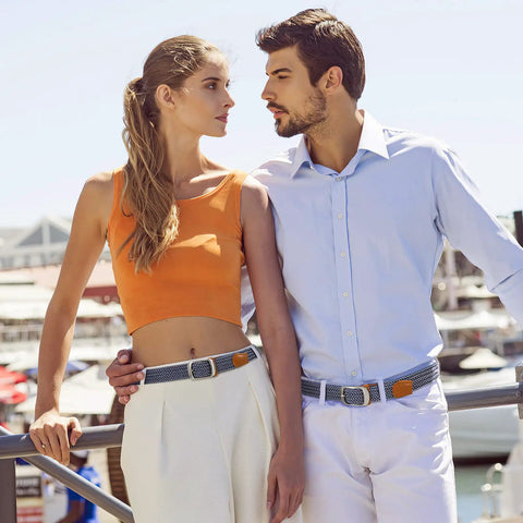 Braided Stretch Belt For Men And Women No Hole Adjustable Multicolored Woven Belt Elastic Golf Style Jean Belt For Everyday Wear