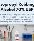 Straight Up Legit Isopropyl Rubbing Alcohol 70 Percent Usp Grade First Aid Antiseptic And Heavy Duty Disinfectant Surface Sanitizer 16 Fluid Ounce Bottle on a kitchen counter.