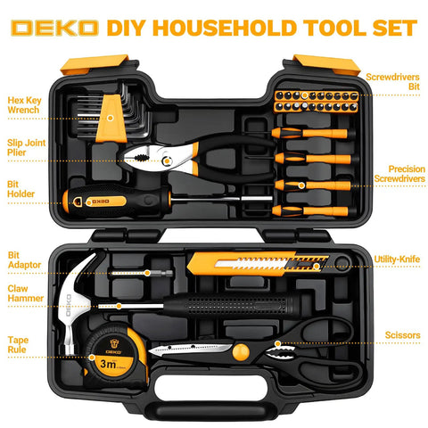 Nifty 39 Piece Hand Tool Set With Sturdy Orange Case For Apartment Quick Fixes And Dorm Room Must Haves Sweet Starter Rig For Weekend Warrior And No Sweat Jobs