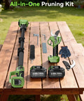 Cordless 2-In-1 Electric Pruning Shears With Extension Pole No Ladder Needed Reach From Handheld To 15 Ft.