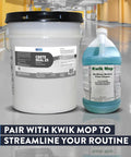 Next Level Concrete Sealant Brings Badass High Gloss Protection For Waterproofing Brick Terrazzo, shown with Kwik Mop cleaner.