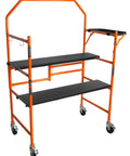 Built Different 4 Foot Portable Rolling Scaffolding Platform With 500 Pound Capacity And Tight Locking Casters features a three-tier design.