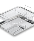 Stainless Steel Air Fryer Basket and Crisper Tray 13x9.6 Inch 2-Piece Set for Oven Toaster Oven Convection Cooking Baking Cooling